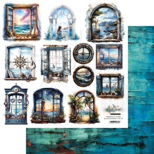 Papier 30x30 dodatki do samodzielnego wycięcia Underwater World Okna AA-window-UW-01 Alchemy of Art