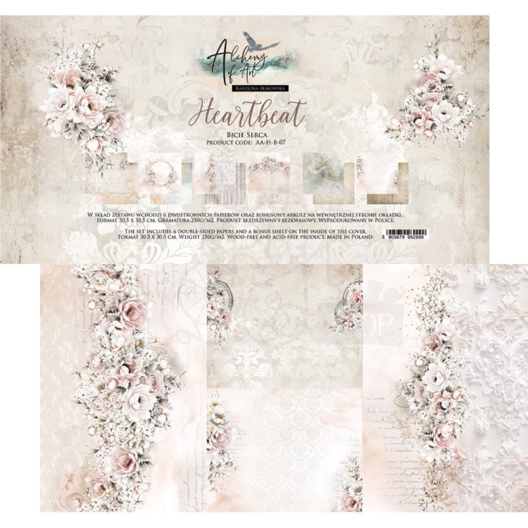 Zestaw papierów do scrapbookingu 30x30 Heartbeat AA-H-B-07 Alchemy of Art