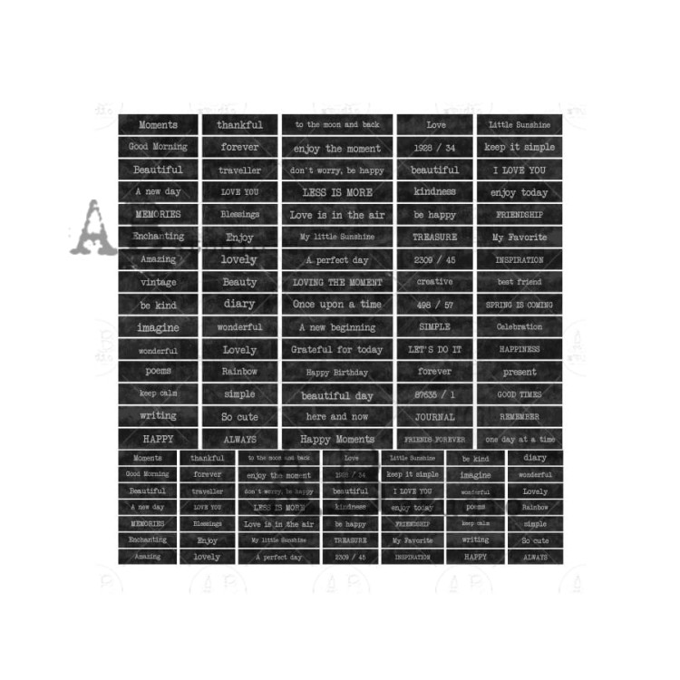 Ozdoby papierowe die-cuts Journal Words pack 4 ID-204 ABstudio