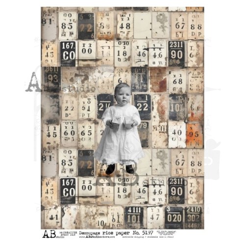 Papier ryżowy do decoupage A4 Mała dziewczynka retro ID-5197 ABstudio