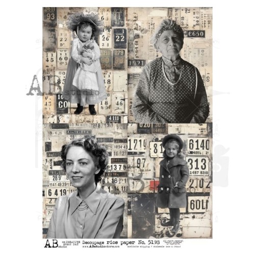 Papier ryżowy do decoupage A4 Portrety retro - 4 karty ID-5198 ABstudio