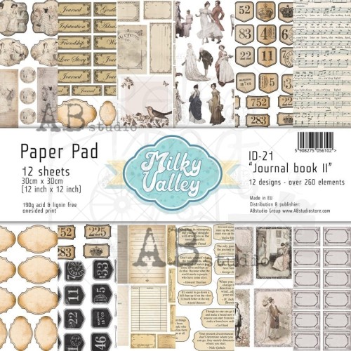 Zestaw papierów do scrapbookingu 30x30 Journal book II ID-21 Milky Valley
