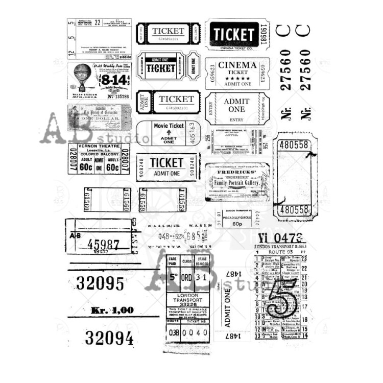 Naklejki papierowe A4 Bilety retro ID-71 ABstudio