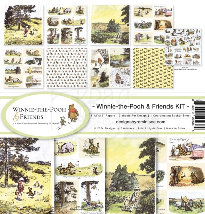 Zestaw papierów do scrapbookingu 30x30 Winnie The Pooh And Friends Kubuś Puchatek WTP-201 Reminisce