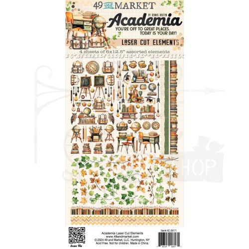 Ozdoby papierowe die-cuts Academia Elements AC-28171 49 and Market