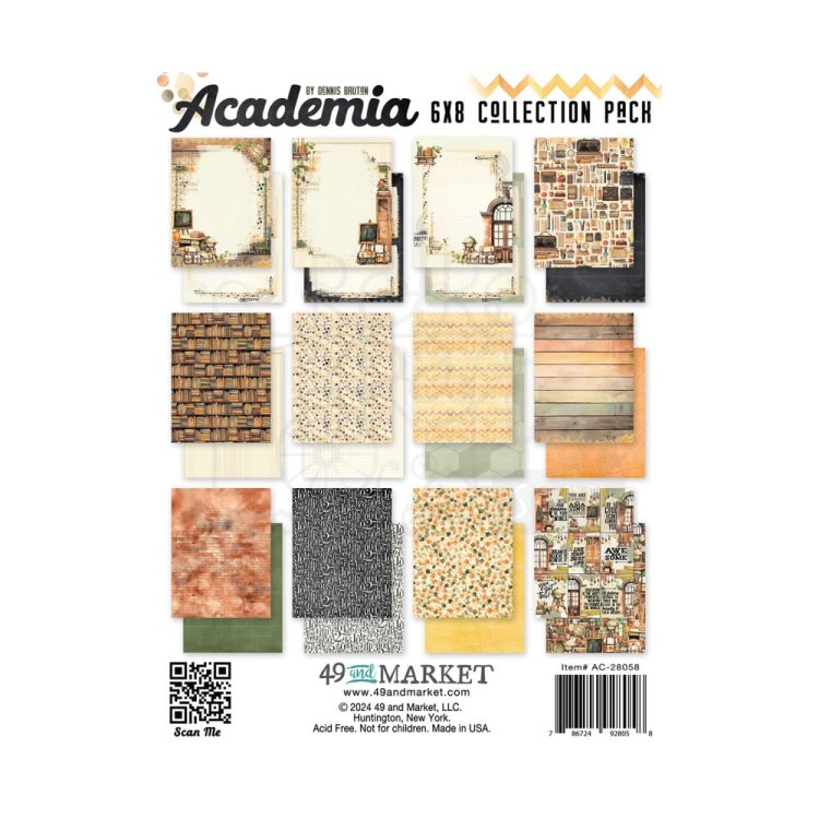 Zestaw papierów do scrapbookingu 15x20 Academia AC-28058 49 and Market