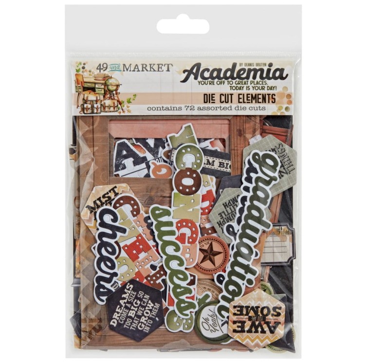 Ozdoby papierowe die-cuts Academia Elements AC-28188 49 and Market