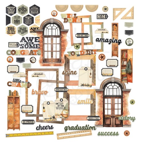 Ozdoby papierowe die-cuts Academia Elements AC-28188 49 and Market