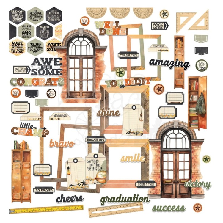 Ozdoby papierowe die-cuts Academia Elements AC-28188 49 and Market