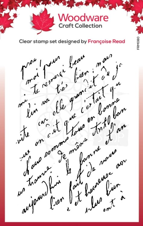 Stempel akrylowy Singles French Script pismo francuskie FRM080 Woodware Craft Collection