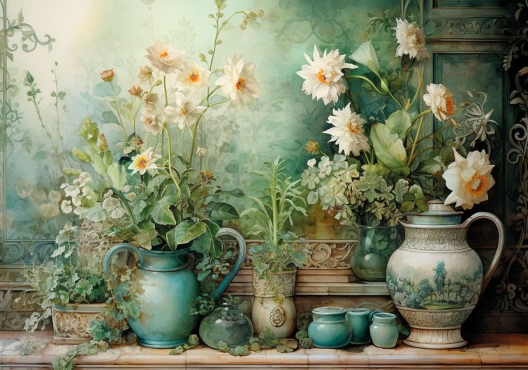 Papier ryżowy 24x33 Vintage Vases 1 LBD366 LaBlanche