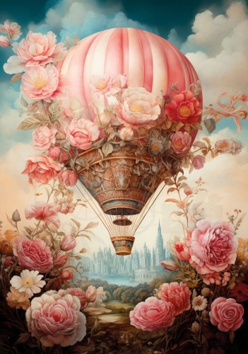 Papier ryżowy 24x33 Balloons and Blooms 3 LBD369 LaBlanche