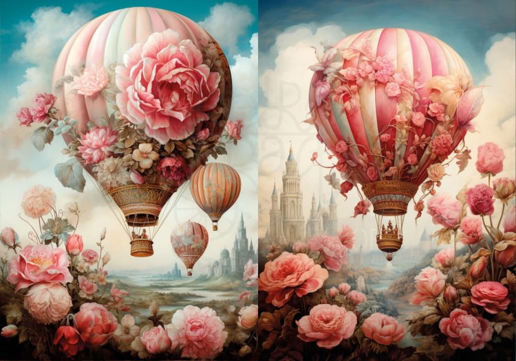 Papier ryżowy 24x33 Balloons and Blooms 2 LBD368 LaBlanche