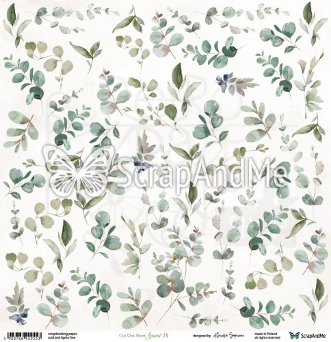 Papier 30x30 elementy do wycięcia Leaves 14 ScrapAndMe