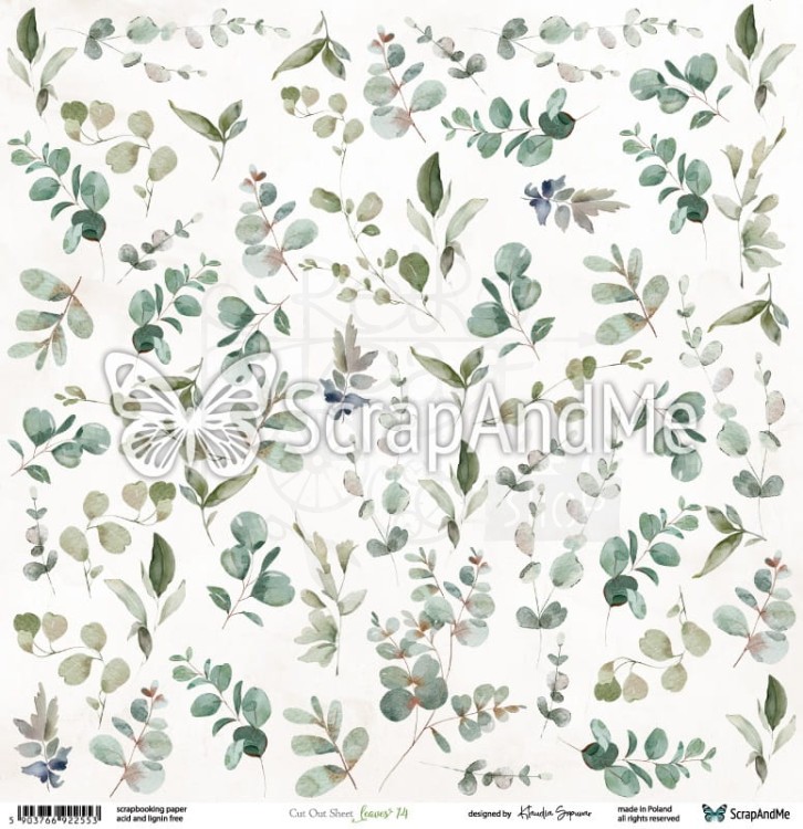 Papier 30x30 elementy do wycięcia Leaves 14 ScrapAndMe