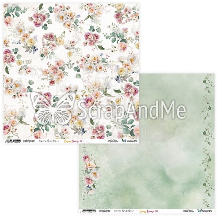 Papier do scrapbookingu 30x30 Sunny Blooms 07/08 ScrapAndMe