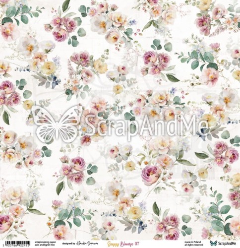 Papier do scrapbookingu 30x30 Sunny Blooms 07/08 ScrapAndMe