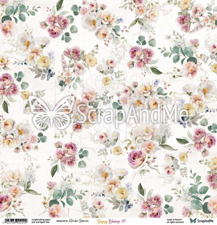 Papier do scrapbookingu 30x30 Sunny Blooms 07/08 ScrapAndMe
