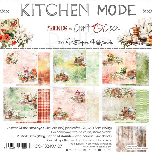 Zestaw papierów do scrapbookingu 20x20 Kitchen Mode Mix CC-F32-KM-09 Craft O’Clock