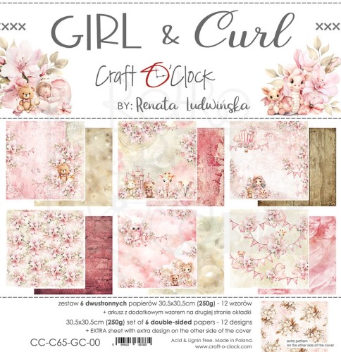 Zestaw papierów do scrapbookingu 30x30 Girl &amp; Curl CC-C65-GC-00 Craft O’Clock