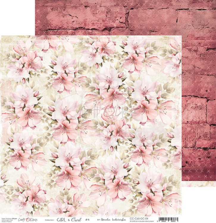 Zestaw papierów do scrapbookingu 30x30 Girl &amp; Curl CC-C65-GC-00 Craft O’Clock