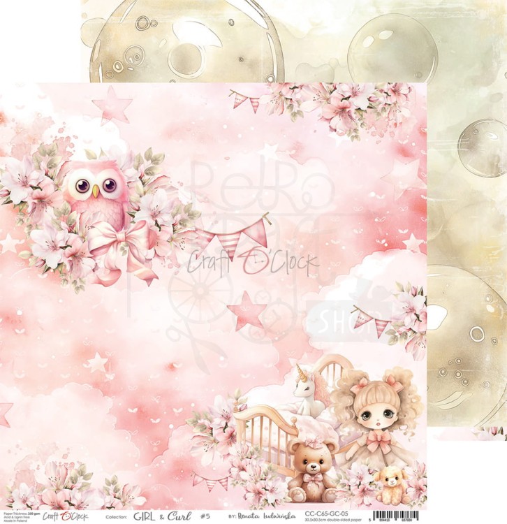 Zestaw papierów do scrapbookingu 30x30 Girl &amp; Curl CC-C65-GC-00 Craft O’Clock
