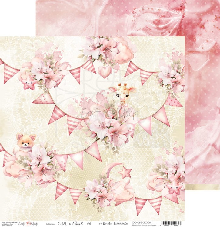 Zestaw papierów do scrapbookingu 30x30 Girl &amp; Curl CC-C65-GC-00 Craft O’Clock