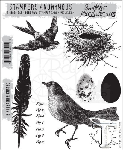 Stempel gumowy kauczukowy Bird Feather CMS 180 Tim Holtz Stampers Anonymous
