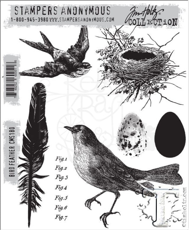 Stempel gumowy kauczukowy Bird Feather CMS 180 Tim Holtz Stampers Anonymous