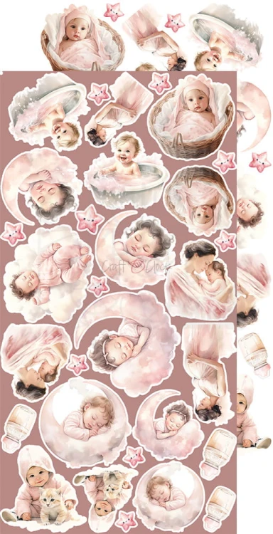 Zestaw dodatków 15x30 Girl &amp; Curl Baby Girl CC-C65-GC-12 Craft O’Clock