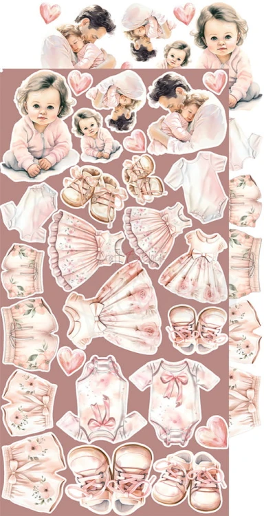 Zestaw dodatków 15x30 Girl &amp; Curl Baby Girl CC-C65-GC-12 Craft O’Clock