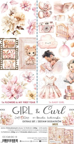 Zestaw dodatków 15x30 Girl &amp; Curl Mix CC-C65-GC-13 Craft O’Clock