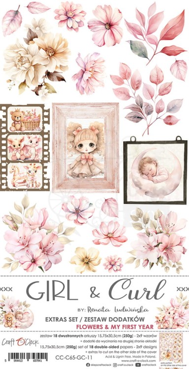 Zestaw dodatków 15x30 Girl &amp; Curl Mix CC-C65-GC-13 Craft O’Clock