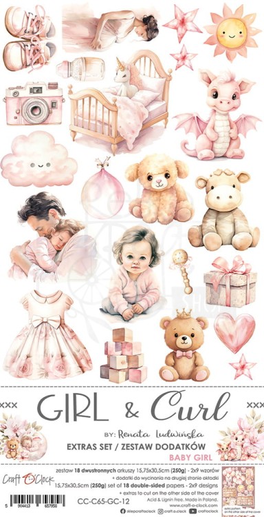 Zestaw dodatków 15x30 Girl &amp; Curl Mix CC-C65-GC-13 Craft O’Clock