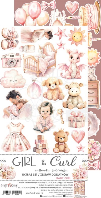 Zestaw dodatków 15x30 Girl &amp; Curl Mix CC-C65-GC-13 Craft O’Clock
