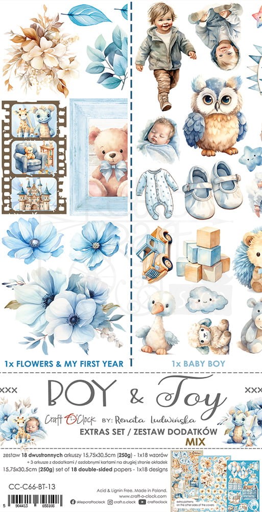 Zestaw dodatków 15x30 Boy &amp; Toy Mix CC-C66-BT-13 Craft O’Clock