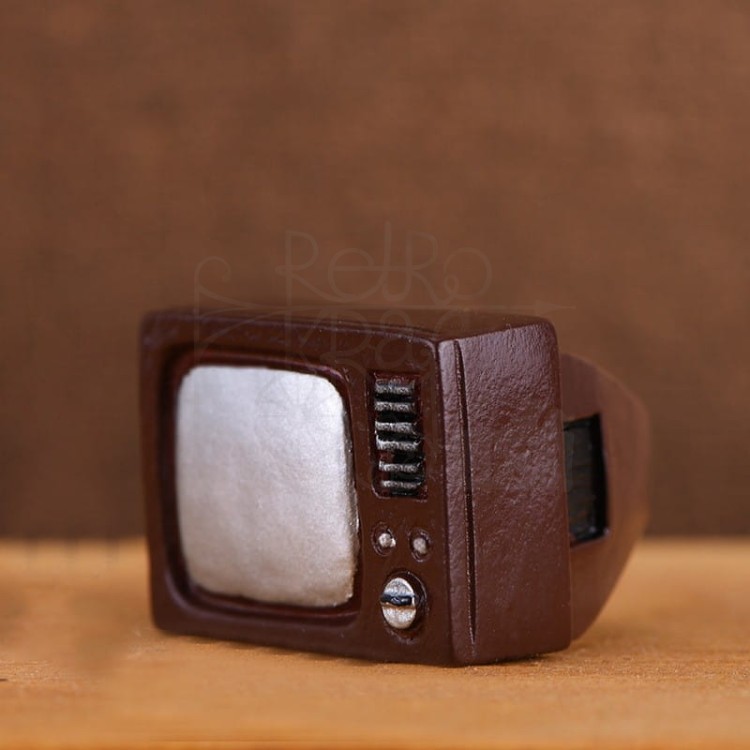 Ozdoba żywiczna miniaturka - Telewizor retro