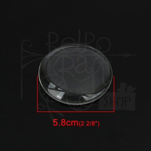 Kaboszon szklany przezroczysty okrągły 58mm