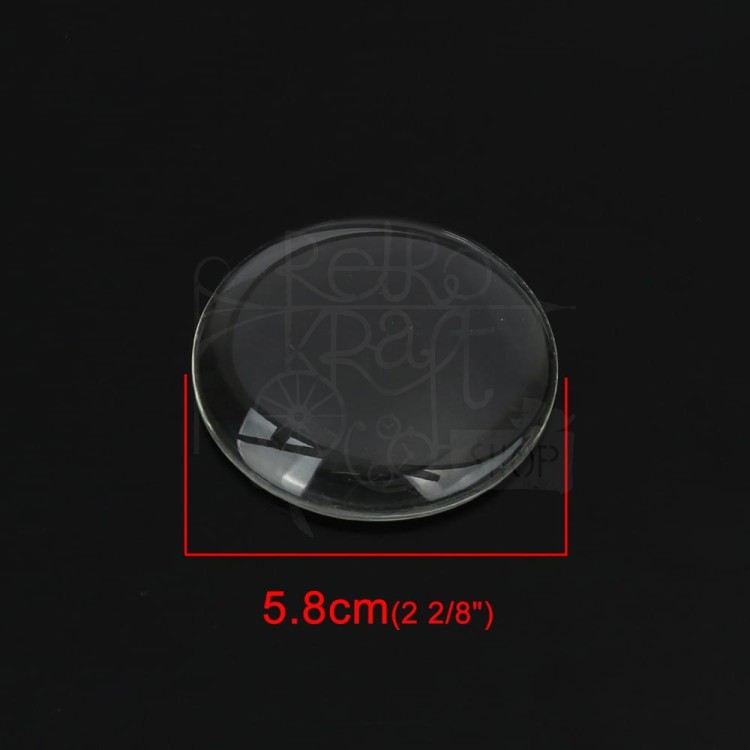 Kaboszon szklany przezroczysty okrągły 58mm