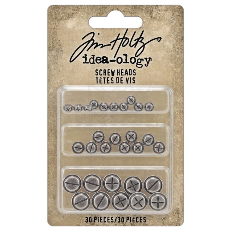 Ozdoby metalowe łby śrub Idea-ology Screw Heads TH94371 Tim Holtz