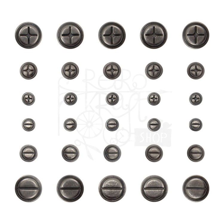 Ozdoby metalowe łby śrub Idea-ology Screw Heads TH94371 Tim Holtz