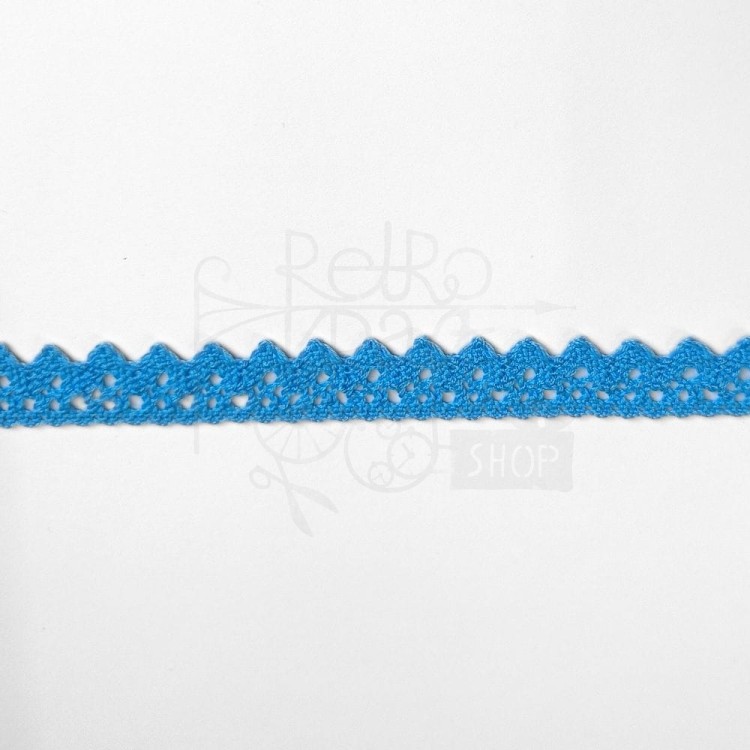 Koronka bawełniana kolor niebieski morski 15mm - 1mb