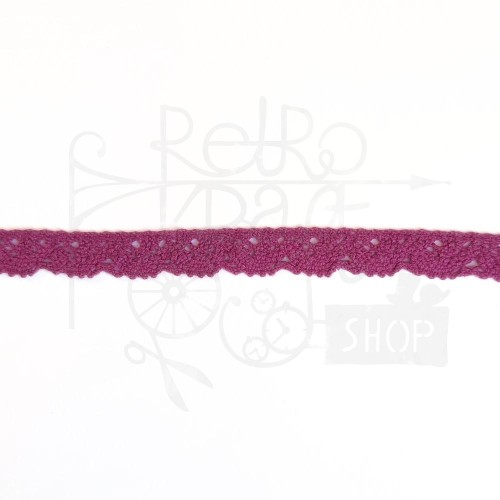 Koronka bawełniana kolor purpurowy 12mm - 1mb