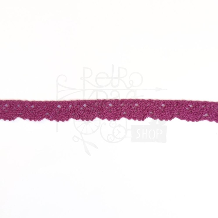 Koronka bawełniana kolor purpurowy 12mm - 1mb