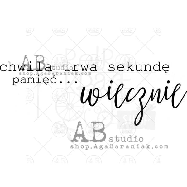 Stempel gumowy kauczukowy Napis Chwila trwa sekundę pamięć… wiecznie ID-152 ABstudio
