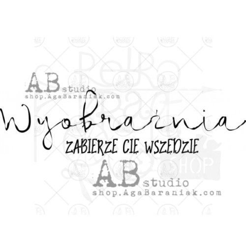 Stempel gumowy kauczukowy Napis Wyobraźnia ZABIERZE CIĘ WSZĘDZIE ID-144 ABstudio