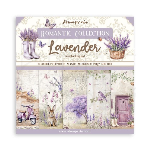 Zestaw papierów do scrapbookingu 20x20 Lavender SBBS108 Stamperia