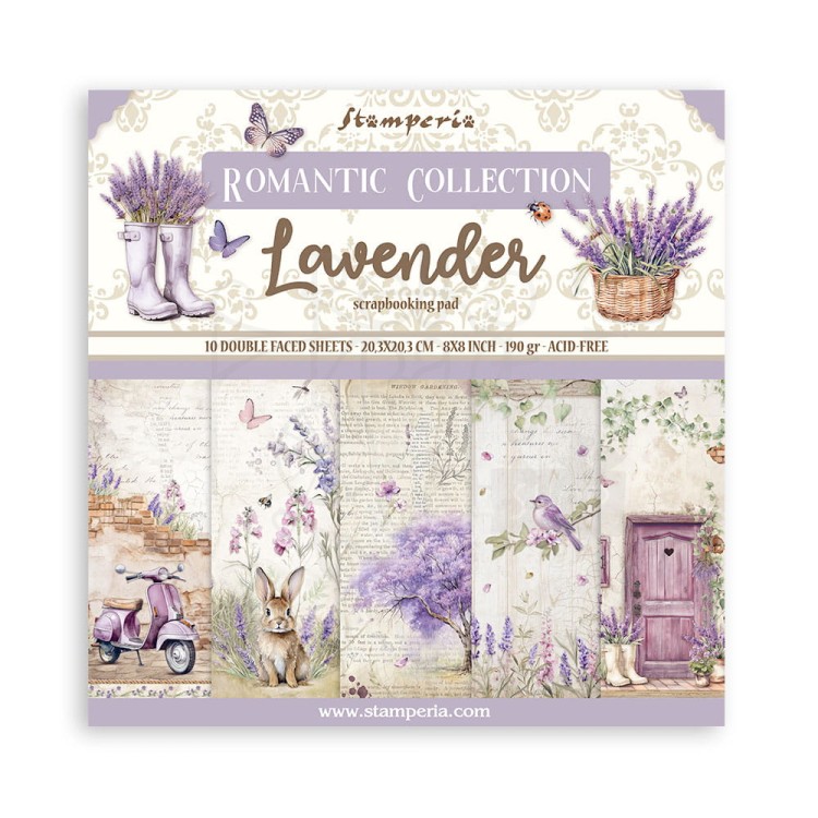 Zestaw papierów do scrapbookingu 20x20 Lavender SBBS108 Stamperia