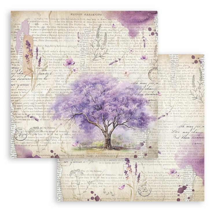 Zestaw papierów do scrapbookingu 20x20 Lavender SBBS108 Stamperia