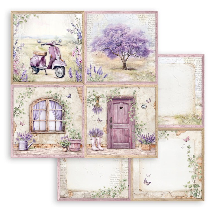 Zestaw papierów do scrapbookingu 20x20 Lavender SBBS108 Stamperia